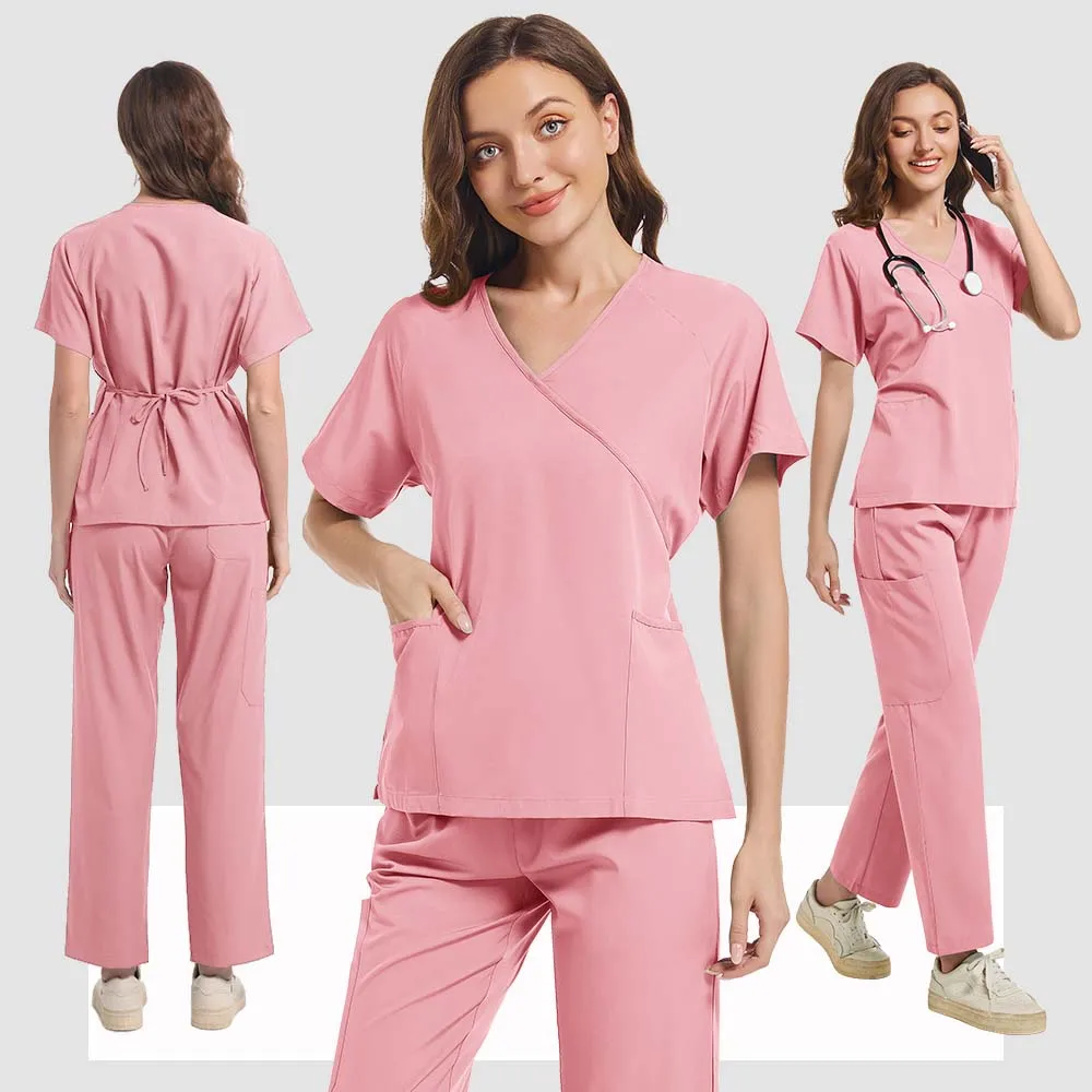 New Multicolour Pharmacy Beauty Spa Uniforms Nurse Scrubs Set Dentist Surgical Medical Uniforms Elestic Women Joggers Suit