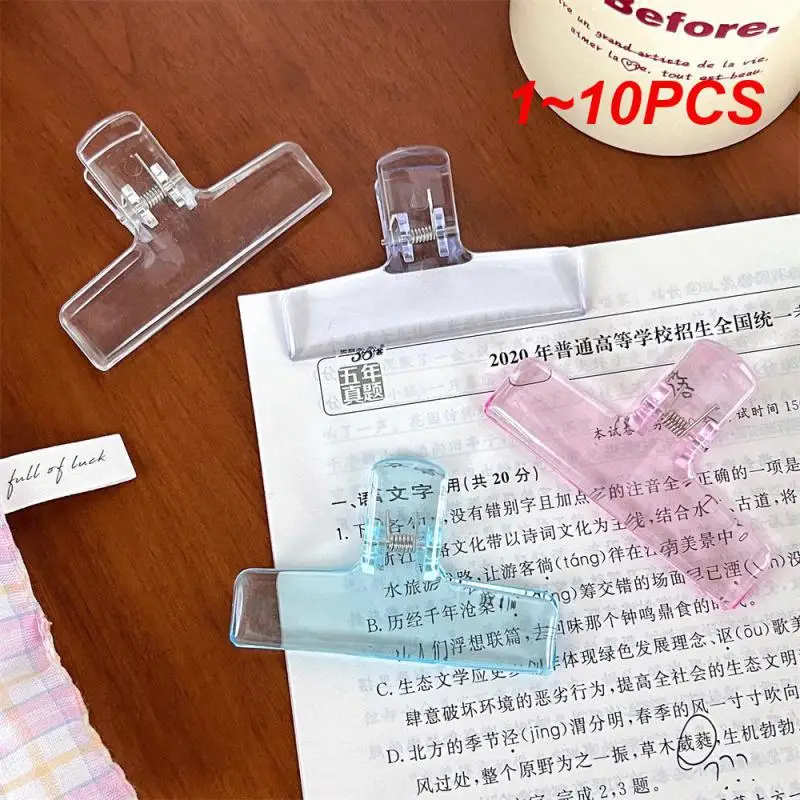 

1~10PCS Ins Transparent Binder Clips Kawaii Paperclips File Documents Tickets Clips Bookmarks Index Page Holder Office Binding