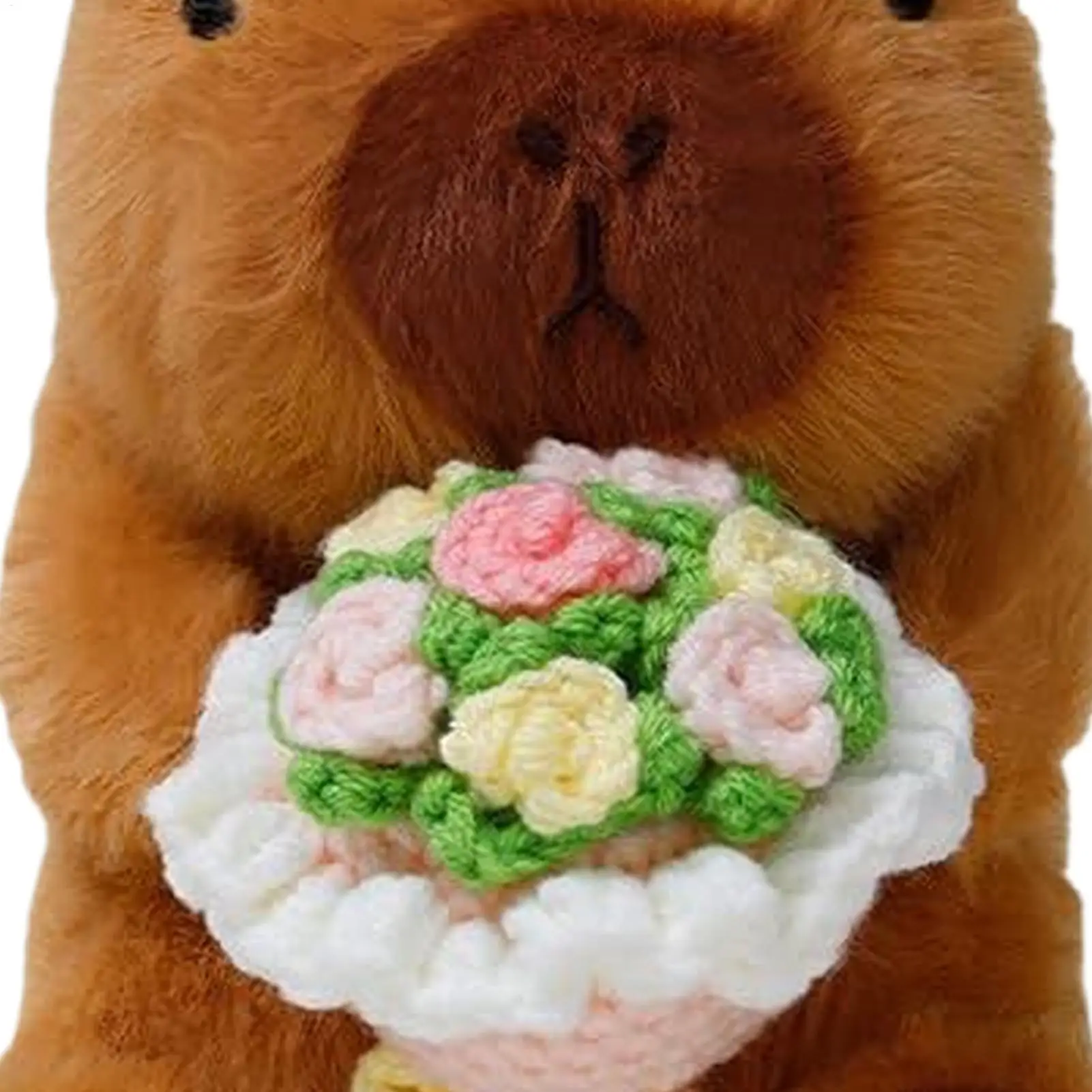 

Stuffed Animals Soft Doll Holding Flower Buoquet Valentines Day Plush Animals For Girlfriend Wife Girls Mother Wedding