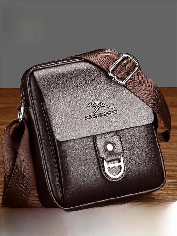 

Casual Leather oulder Bag Men's Crossbody Bag Vertical Busin Small Bag Trendy Cowhide Bag Leisure Leather Bag
