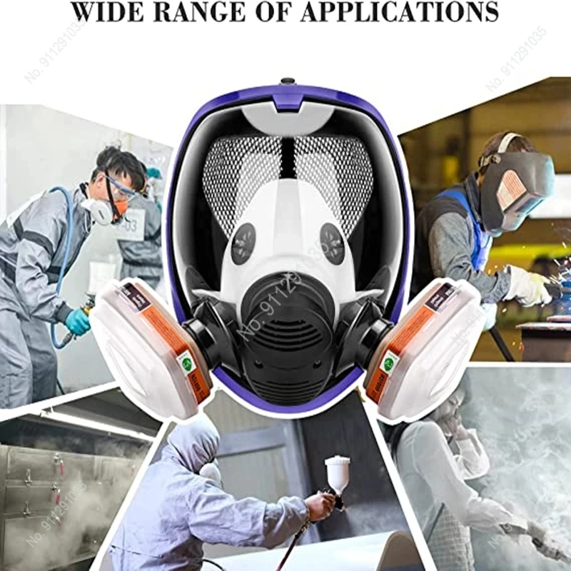 Chemical mask 6800 15/17 in 1 gas mask dust respirator paint insecticide spray silicone full face filter for laboratory welding