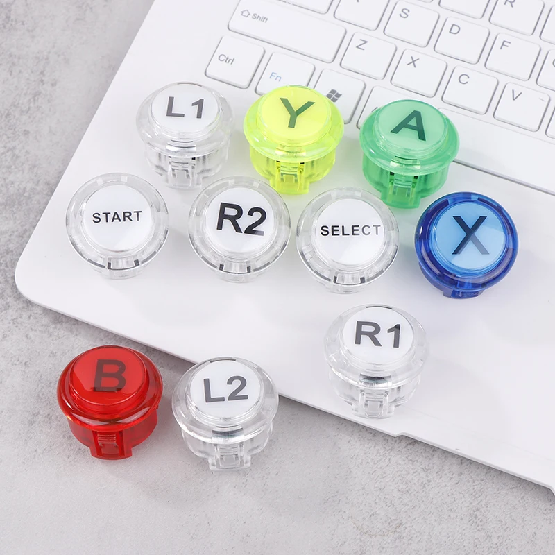 Clear Push Button A B X Y L1 L2 R1 R2 Select Start Game Controller Switch Neo Geo Arcade Console Joystick Diy Machine