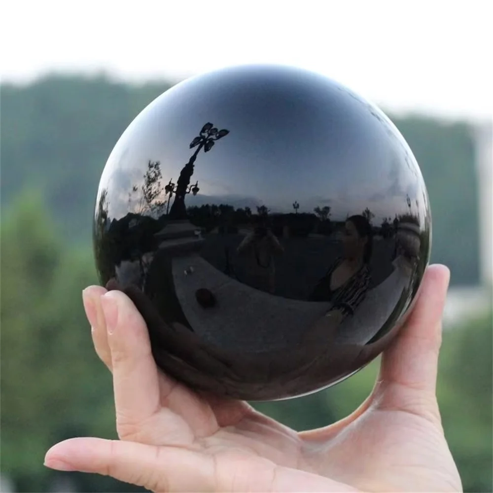 Natural Black Obsidian Sphere Healing Crystal Magic Ball Reiki Stones feng shui Sphere Collectibles Home Decor Without Base