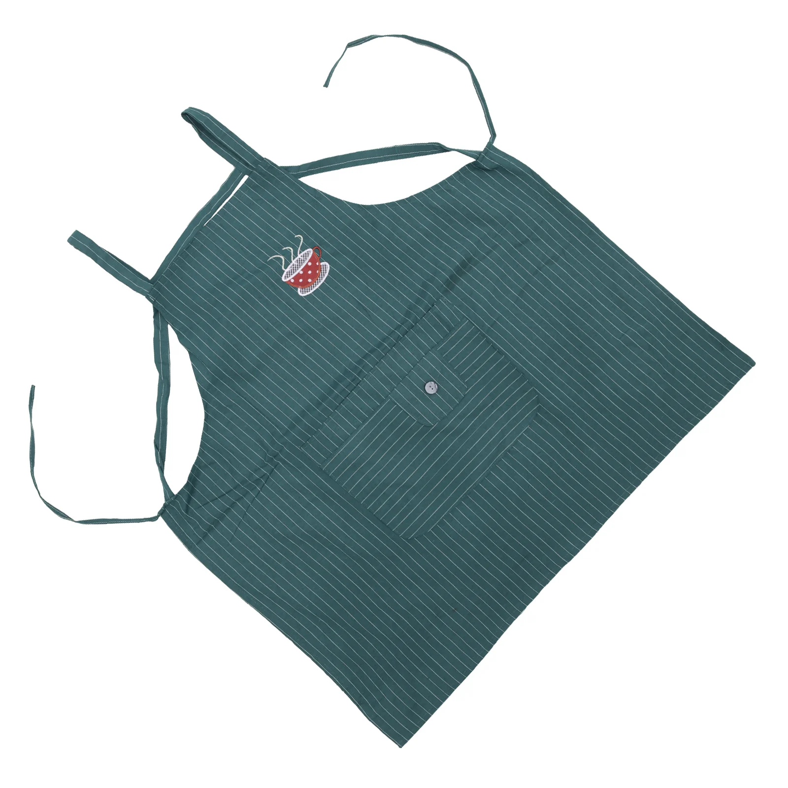 

Cotton Apron Green Suspender Anti Fouling Work Clothes Cooking Baking Housework Painting Studio Stain Protection Large Pocket