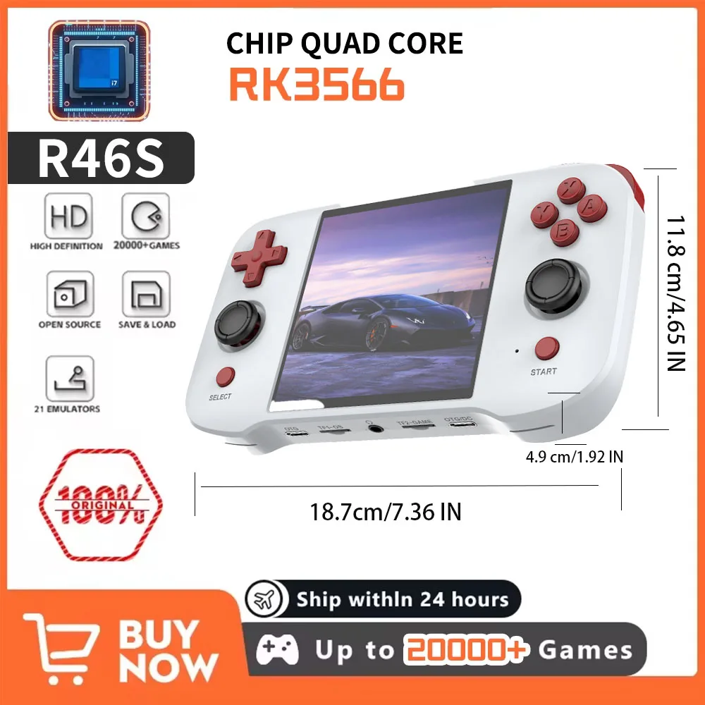 

R46S Retro Handheld Game Console Linux System 64G/128G 4.0inch IPS Screen Two-player WIFI Online Game Console Retro Game 1.8G HZ