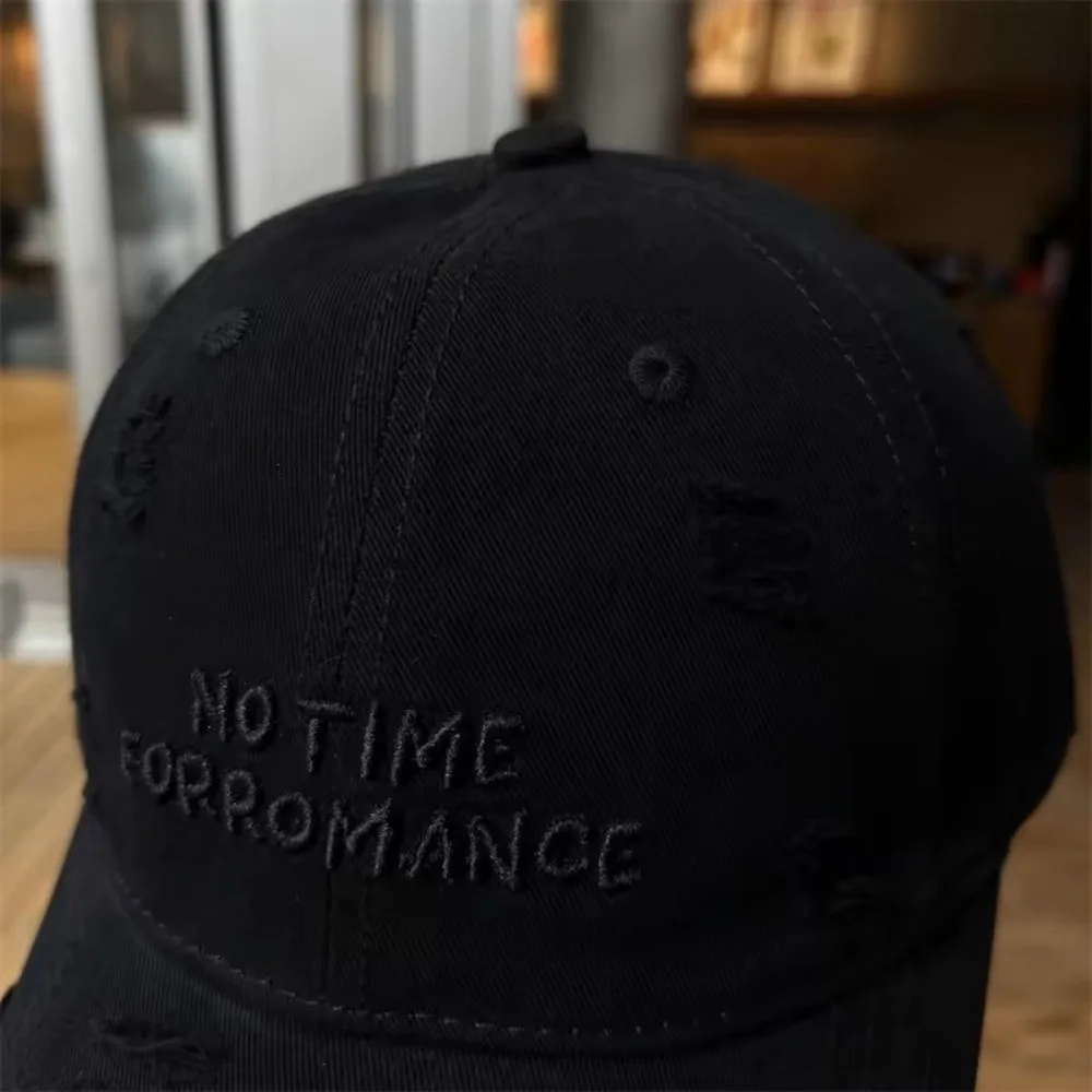 ファッション調節可能なリッピング野球帽韓国洗浄綿レター野球帽バイザーヴィンテージスナップバックキャップ男性女性