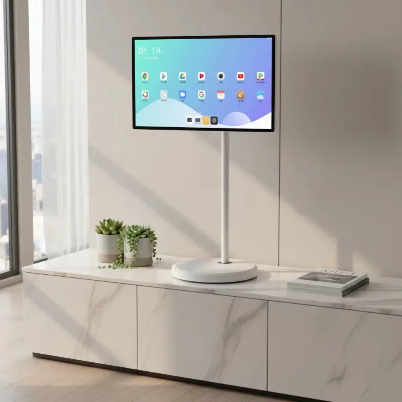 32-Inch mobile smart TV 4K touch screen rotating bracket removable TV, suitable for live conference broadcast