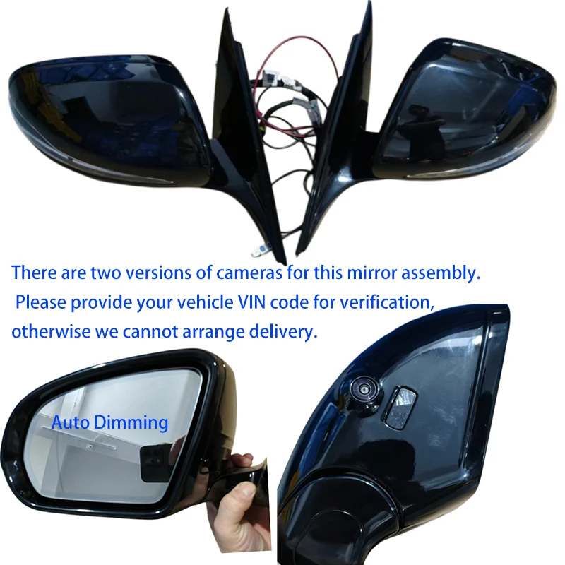 LHD Rearview Mirror For Mercedes W205 C-Class 2014‑02 ~ 2018‑06 Pre‑LCI Fold Memory GPS Camera Auto Anti Glare No Blind Spot