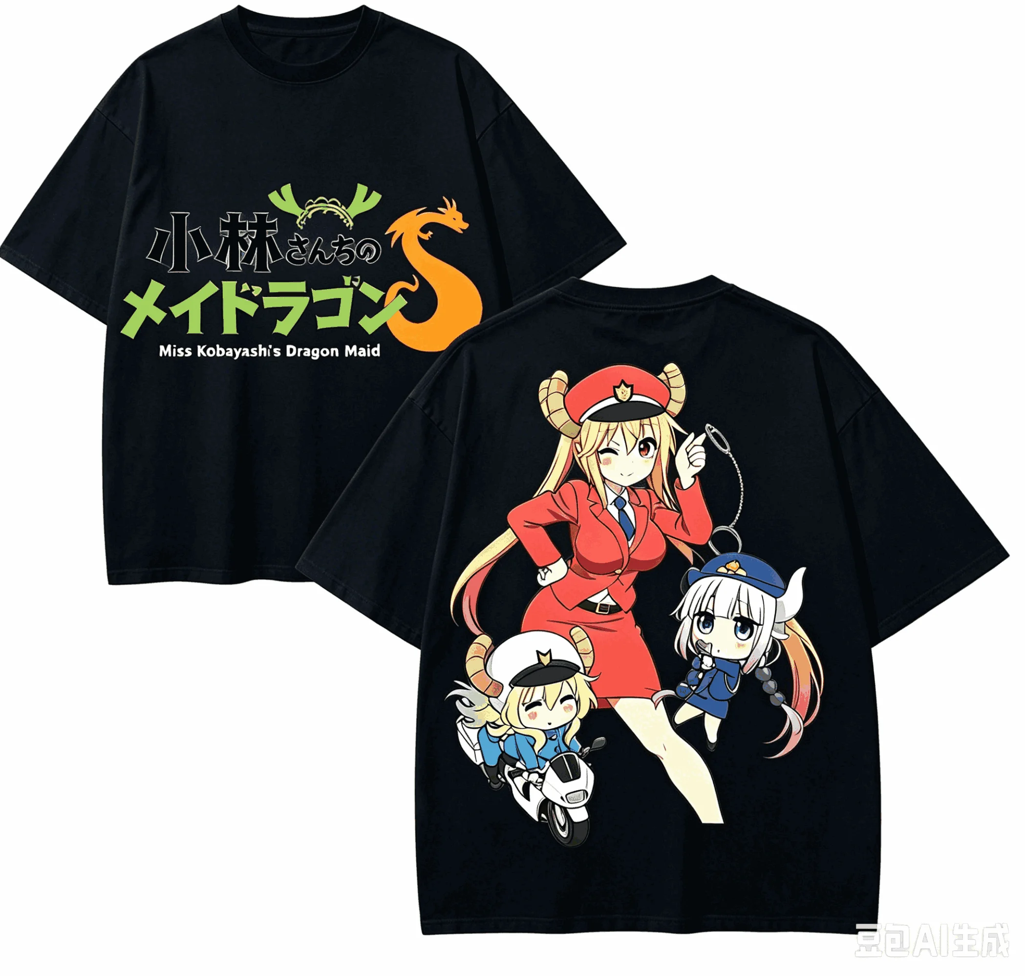 Miss Kobayashi's Dragon Maid Anime Lover T-shirt Harajuku Cotton New Model High Street Retro Fashion Oversized Unisex Breathable