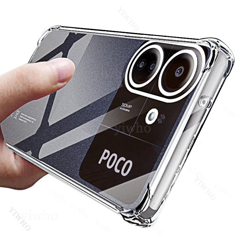 Shockproof Transparent Cases for Xiaomi Poco C65 Air Buffer Anti Drop Phone Bumper Poxo C55 C51 C50 C40 C41 C30 C3 Back Cover