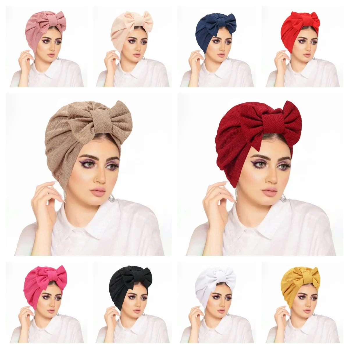 

Новая индийская шляпа, тюрбан с бантом, капот, мусульманский хиджаб, женская шапка для химиотерапии, платок от выпадения волос, шапочки, банданы, повязка на голову, тюрбан Mujer