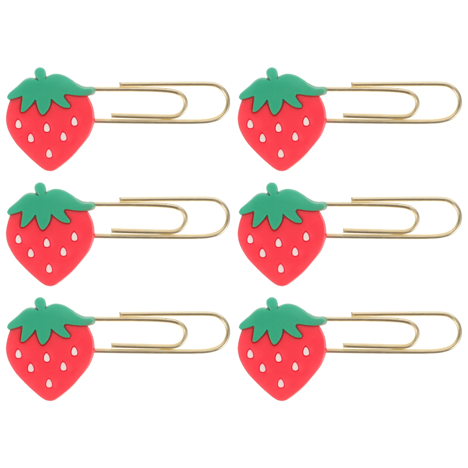 

8pcs Korean Style Cartoon Pattern Paper Clip Binding Pin Office Paper Clip Bookmark(Strawberry) paper clips