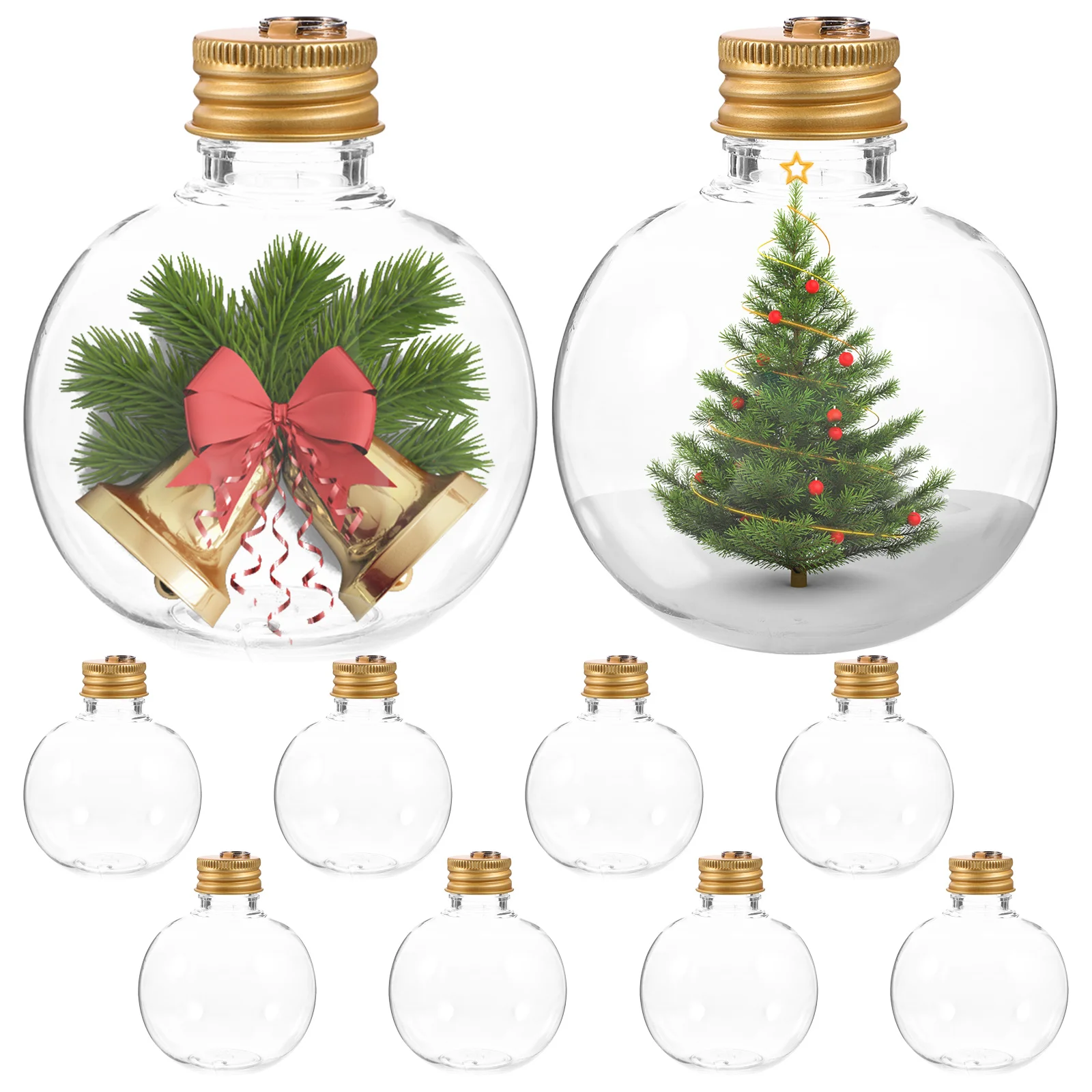 

10 шт. прозрачных сферических бутылок для сока, пластиковые контейнеры для напитков с крышками, многоразовые герметичные емкости для хранения молока, кофе, йогурта