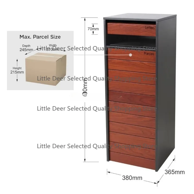 Large Outdoor Waterproof Powder Coated Freestanding Parcel Delivery Box Apartment Use Metal Steel Mailbox