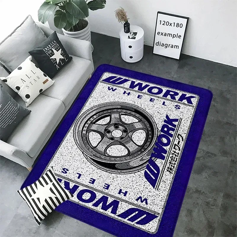 Tapetes de Entrada Antiderrapantes com Design de Cubo de Roda - Tapete para Quarto, Corredor, Cozinha, Porta-Malas de Carro, Decoração de Ambientes e Tapetes de Banheiro