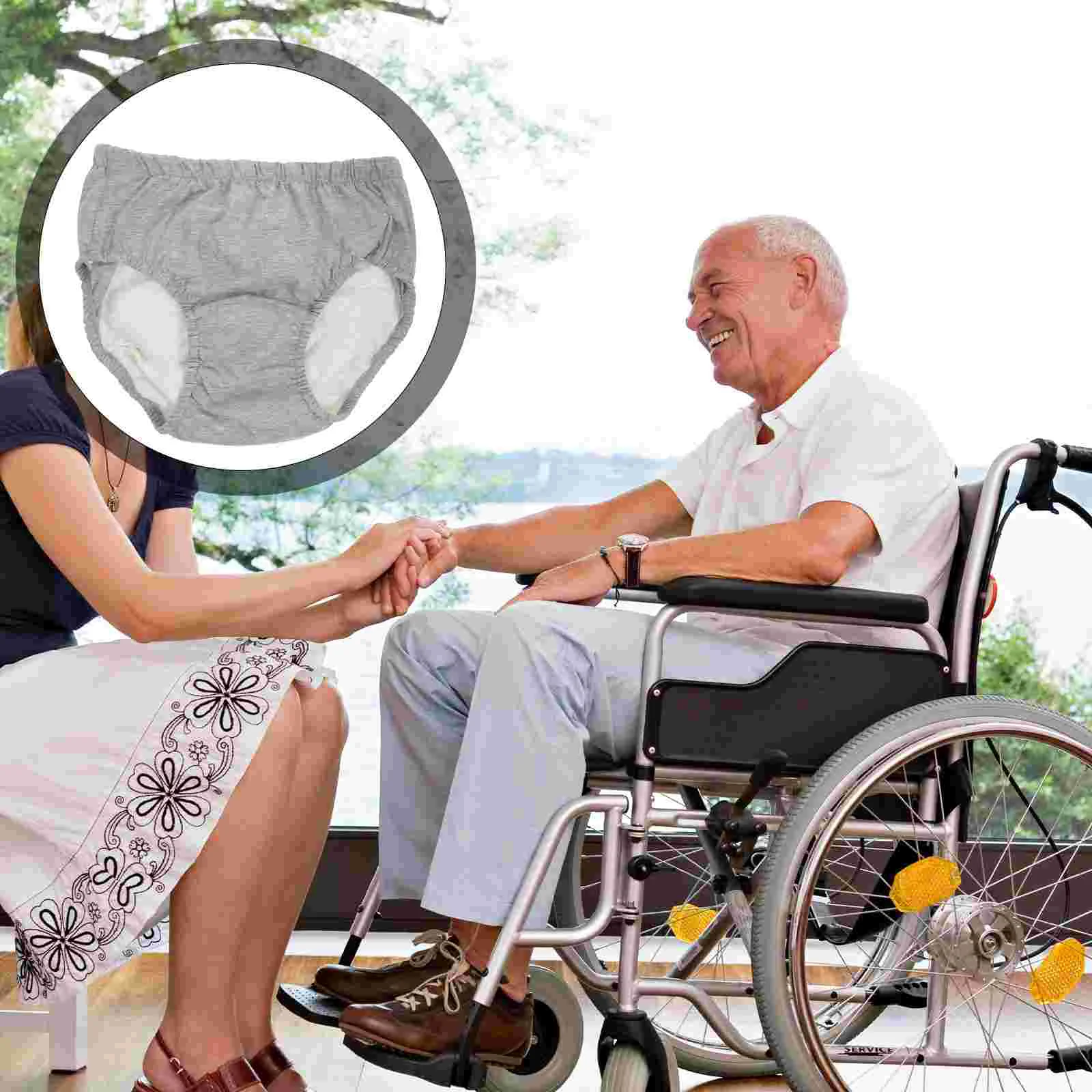 Elderly Anti-Urine Nursing Incontinence Diaper Mens Underpants Briefs Durable Reusable Urinary for Adults Cotton