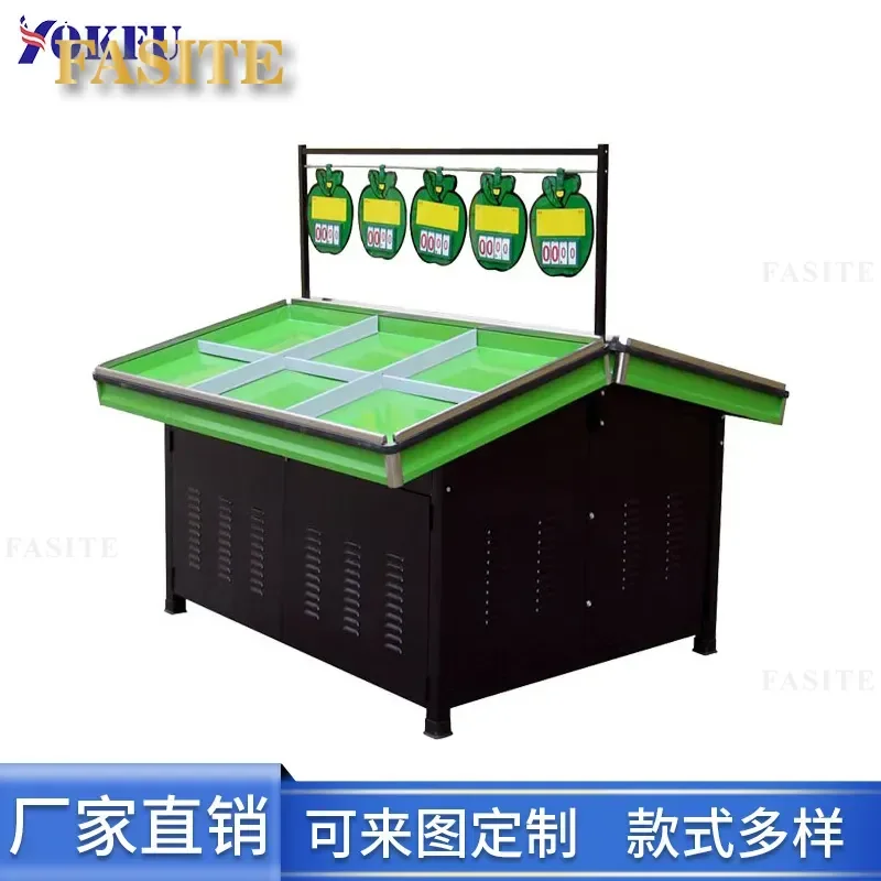For Supermarket Double Sided Assembled Fruit and Vegetable Shelf Metal Display Rack for Grocery Store Produce