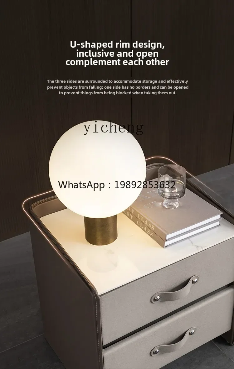 GZ   minimalist rock slab bedside table household bedroom simple small storage drawer locker