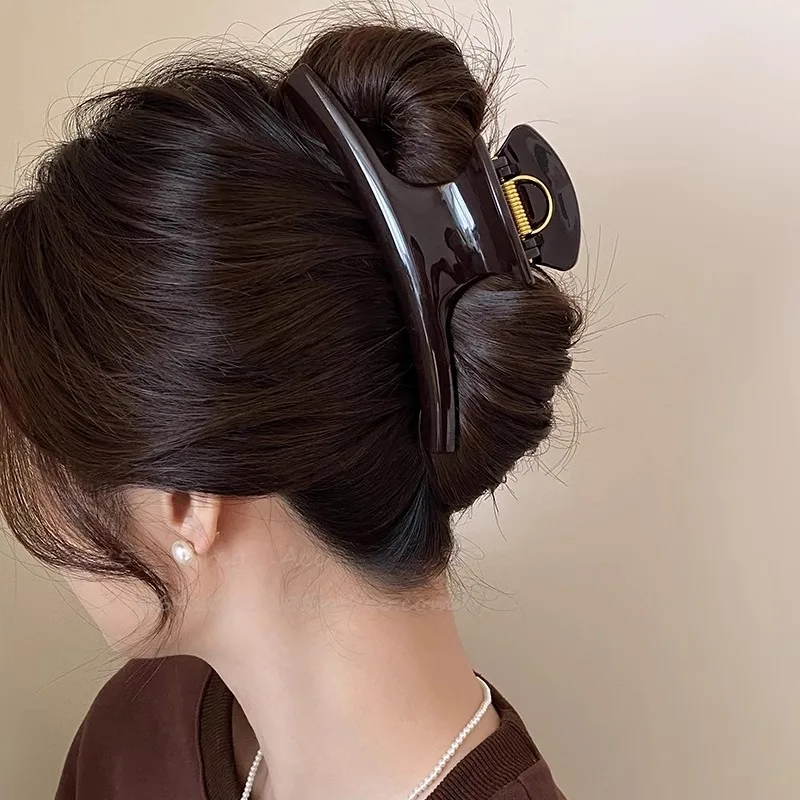 Elegant Solid 5.91in Large  Claw For Women Hair Ornament Long Thick Hair Hold Headband Claw Clip  Clip Hair Accessories