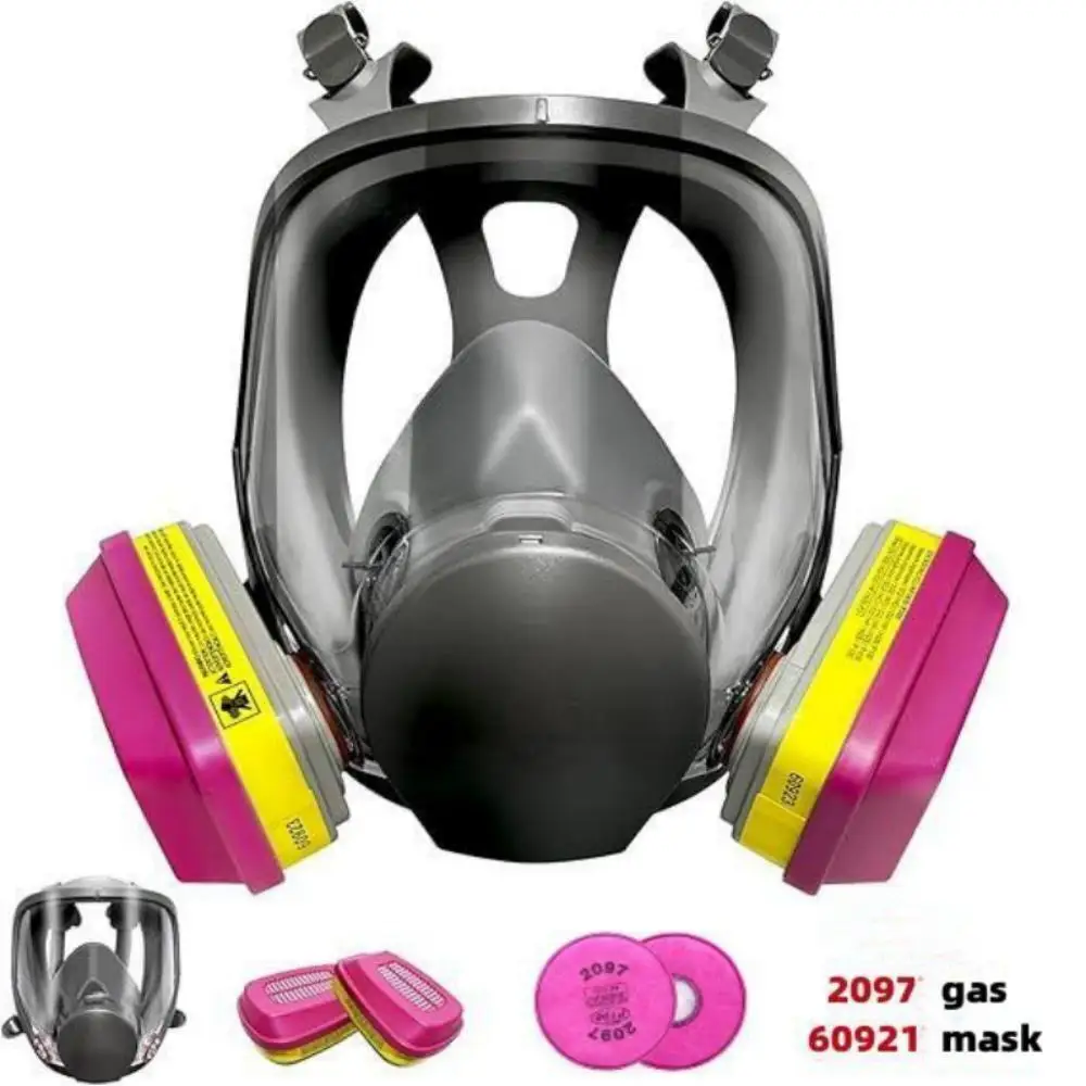 Full Face Respirator 6800 Gas Mask Reusable Face Mask with Filter 60921 Dust Mask Anti Fog Organic Vapor Smoke Spray Paint