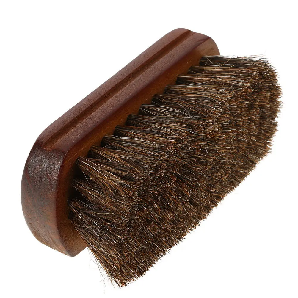 Beard Brush for Men Firm Horsehair Bristles Wooden Handle Face Neck Hair Cleaning Shaving Grooming Tool