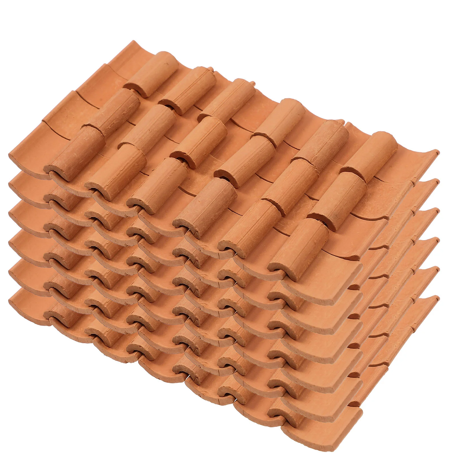 

120 Pcs Tile Model Mini House Roof Tiles Toy Simulation Figurines Clay for Kids DIY Sand Table Models Small Simulated