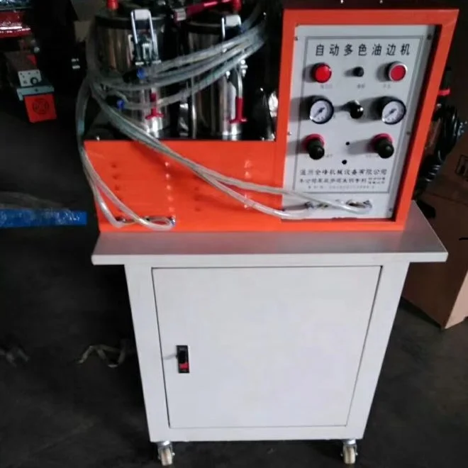Multistation Leather Belt Edge Inking Coloring Painting Machine for Luggage Bags Shoes Mobile Cover Automatic