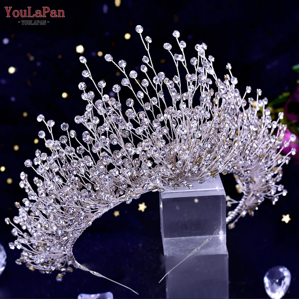 YouLaPan Luxury Wedding Crown Rhinestone Bridal Hair Accessories Bride Tiara Women Headband Jewelry Princess Headdress HP193P