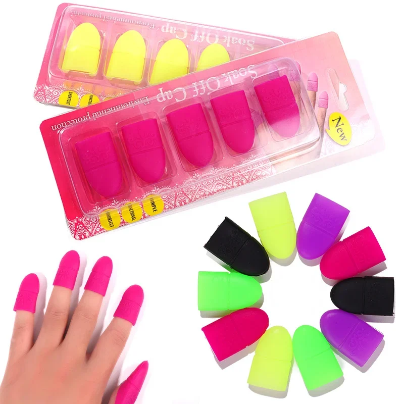 Uv Gel Polish Remover Wrap Siliconen Plastic Doorweekt Van Dop Clip Manicure Reiniging Lak Nail Art Tool Herbruikbaar Vinger Stall