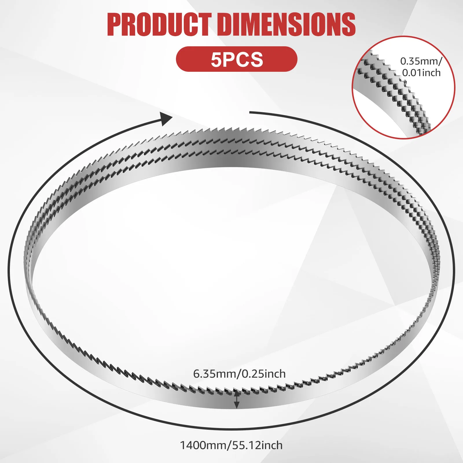 5Pcs 1400 686mm Bandsaw Blade Band Saw Blades 1400 686 6.35 0.35mm 10 24TPI cutting Woodworking For 8'' Bandsaw Draper Einhell