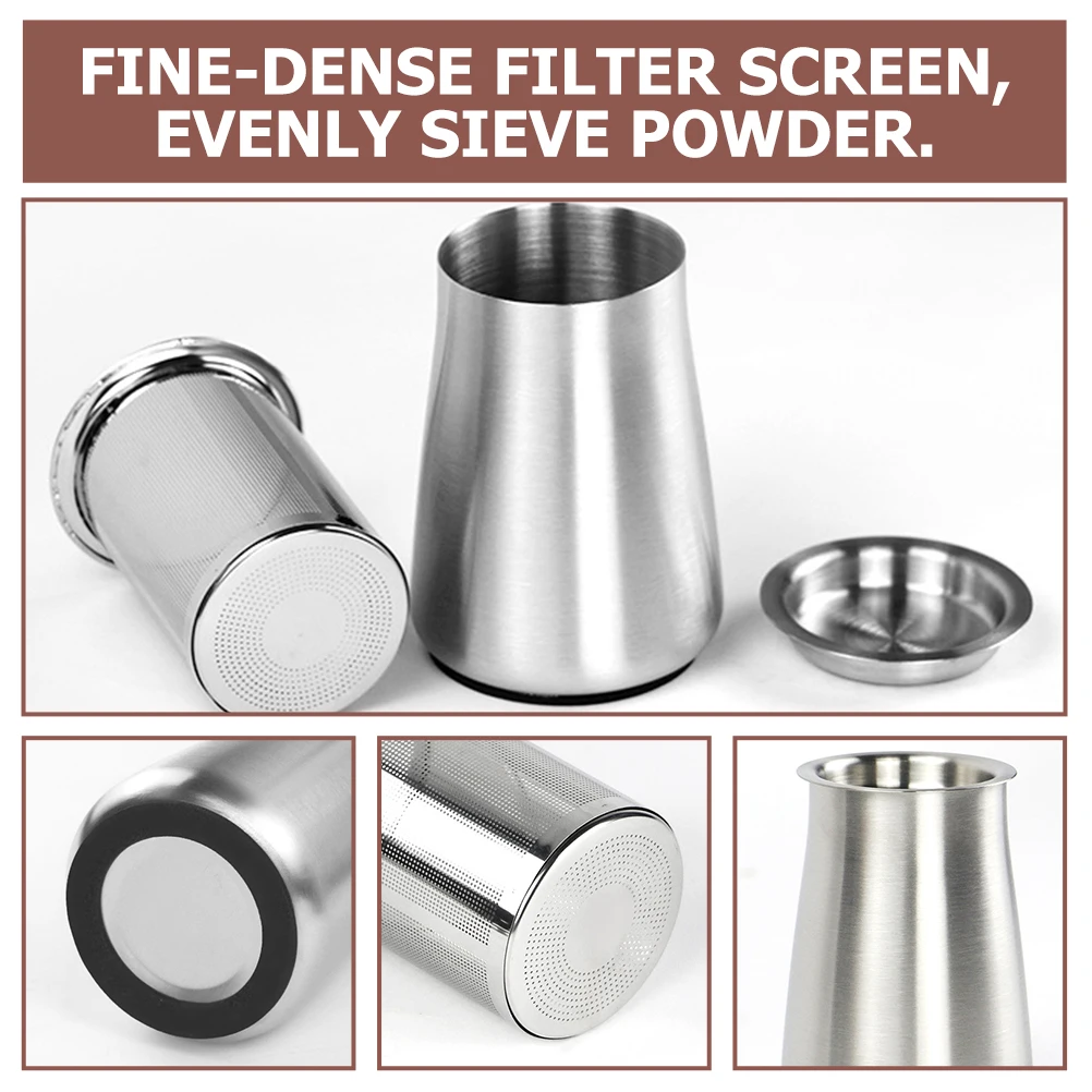 

Sifter Coffee Grind Fines Flour Sieve Powder Stainless Steel Filter Metal Tool Mesh Cup