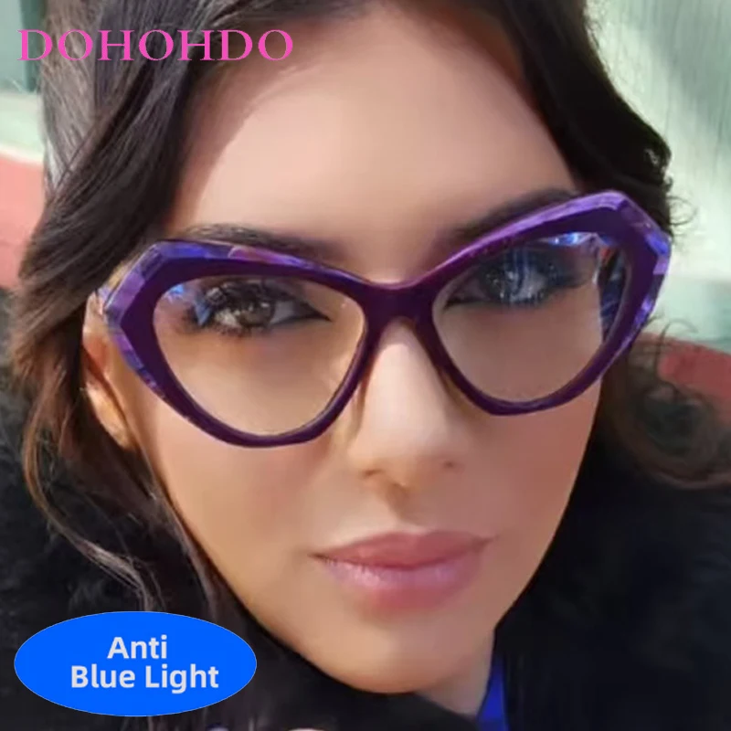 

Vintage Irregular Cat Eye Sexy Ladies Glasses Trend Luxury Brand Designer Big Frame Optical TR90 Anti-Blue Light Eyewear Lentes