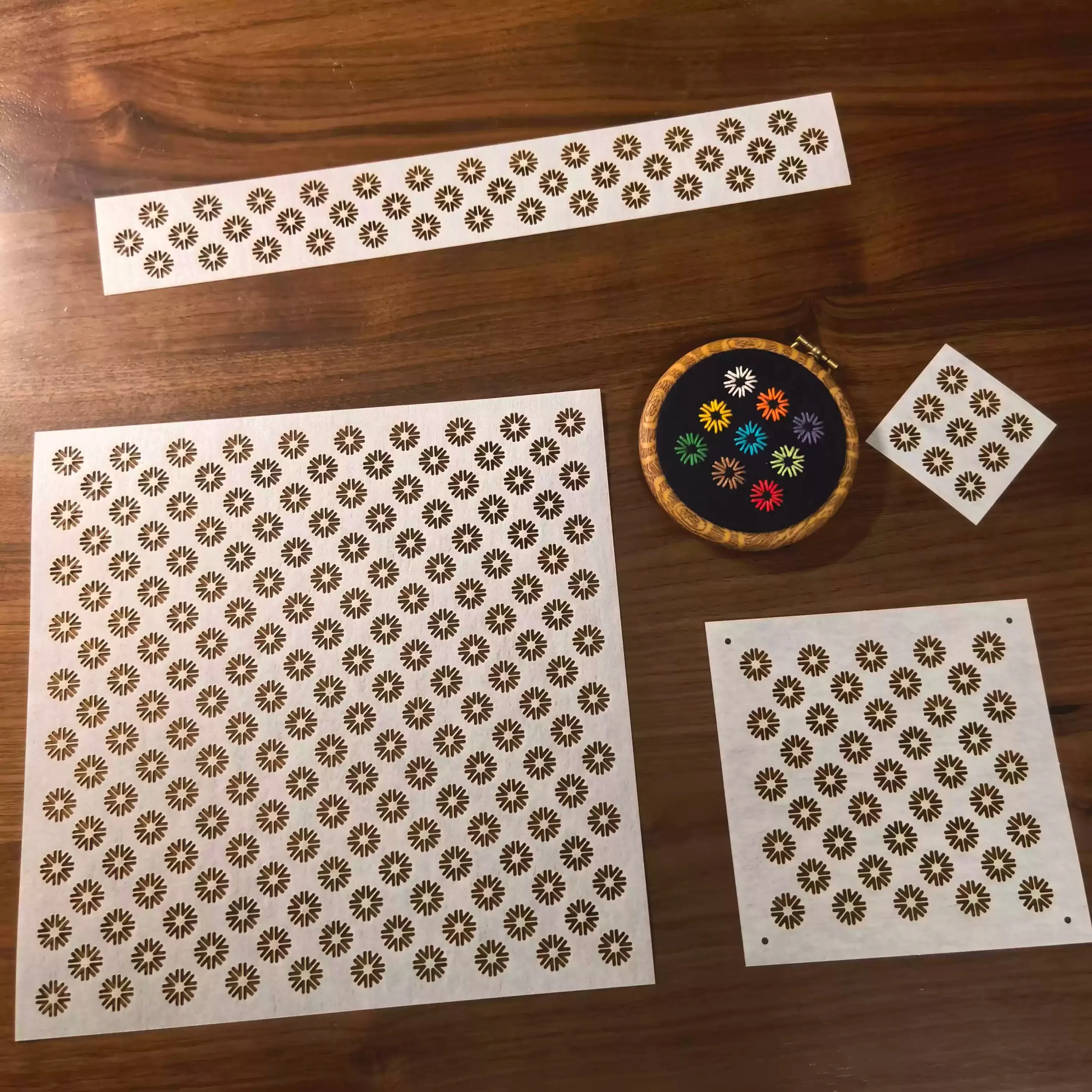 Floral Sashiko Stencil, Small Flower Pattern Hand Stitching Template, Fabric Tracing Tool for DIY Sashiko Embroidery Quilting