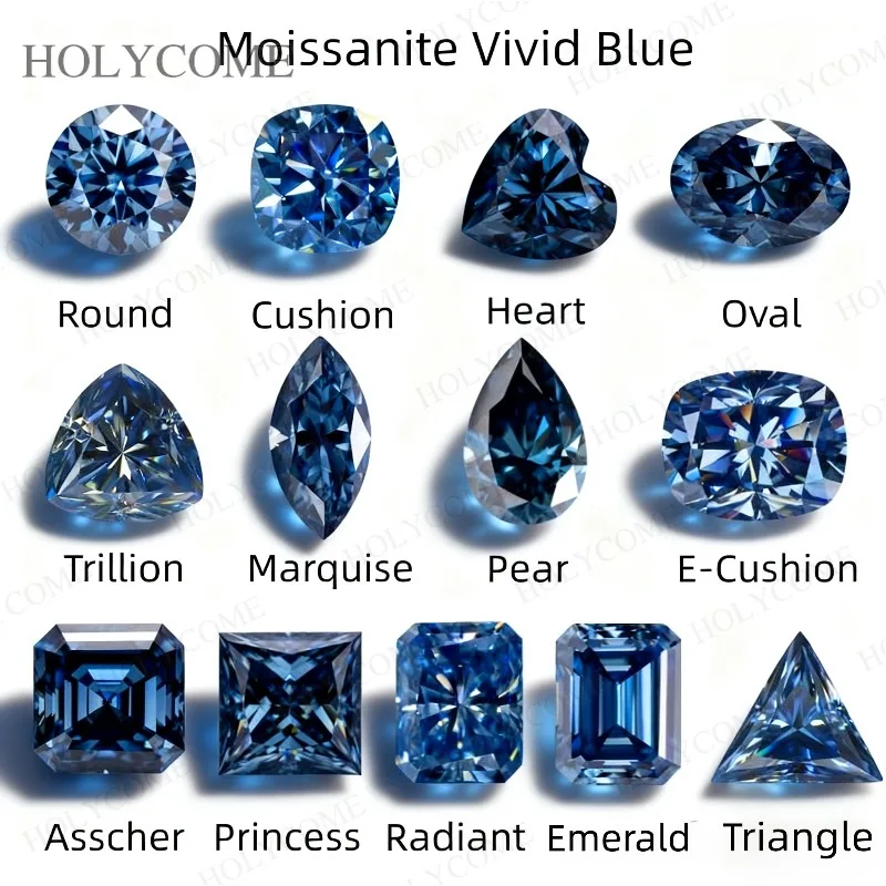 

Муассанит свободные бусины из драгоценных камней разных форм яркий синий VVS1 четкость сверкающий бриллиант для изготовления ювелирных изделий DIY кольца подвески