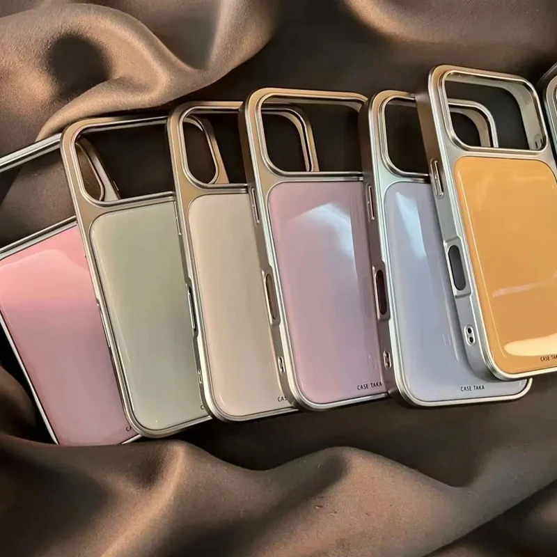 Ins Korean Candy Color Electroplating Drip Glue Phone Case For iPhone 17Air 16 15 14 13 12 11 Pro Max Plus Y2K Anti Fall Cover
