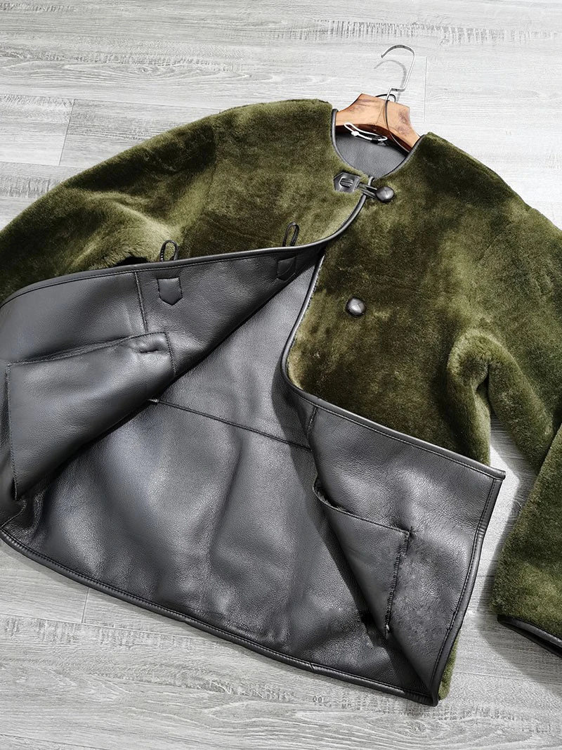 Chic Women's Vintage Loose Faux Wool Jacket with Pockets