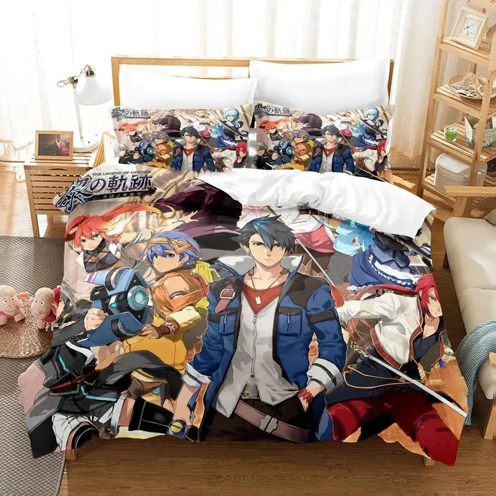 Anime The Legend Of Heroes Bedding Set Duvet Cover Bed Set Quilt Cover Pillowcase Comforter king Queen Size Boys Adult Bedding