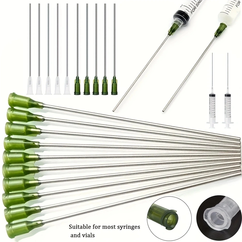 Long Blunt Tip Dispensing Needles, Stainless Steel Luer Lock Liquid Transfer Tool for Ink Refill, Lab Reagent, Craft Glue, Plant view 4