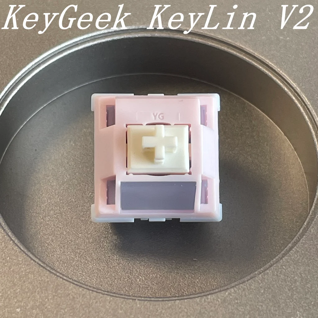 Switches KeyGeek KeyLin V2 5 Pinos Lineares com Som de Toque RGB U4, Lubrificação Fina, 37g 42g 48g para Teclados Mecânicos