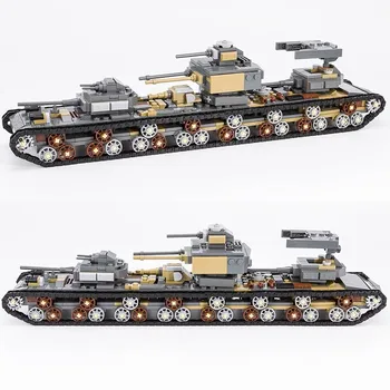 MOC WW2 Military Building Block DE KV-VI Heavy Tank Model 8 in 1 Interchangeable Armored Vehicle Children&#x27;s Assembly Brick Toy Gift