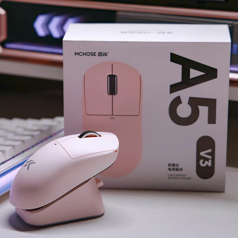 Mchose Wireless Gaming Mouse A5 V3 Ultra Plus Bluetooth Tri Mode 3395 Low Latency For Pc Computer Esports Small Medium Hands