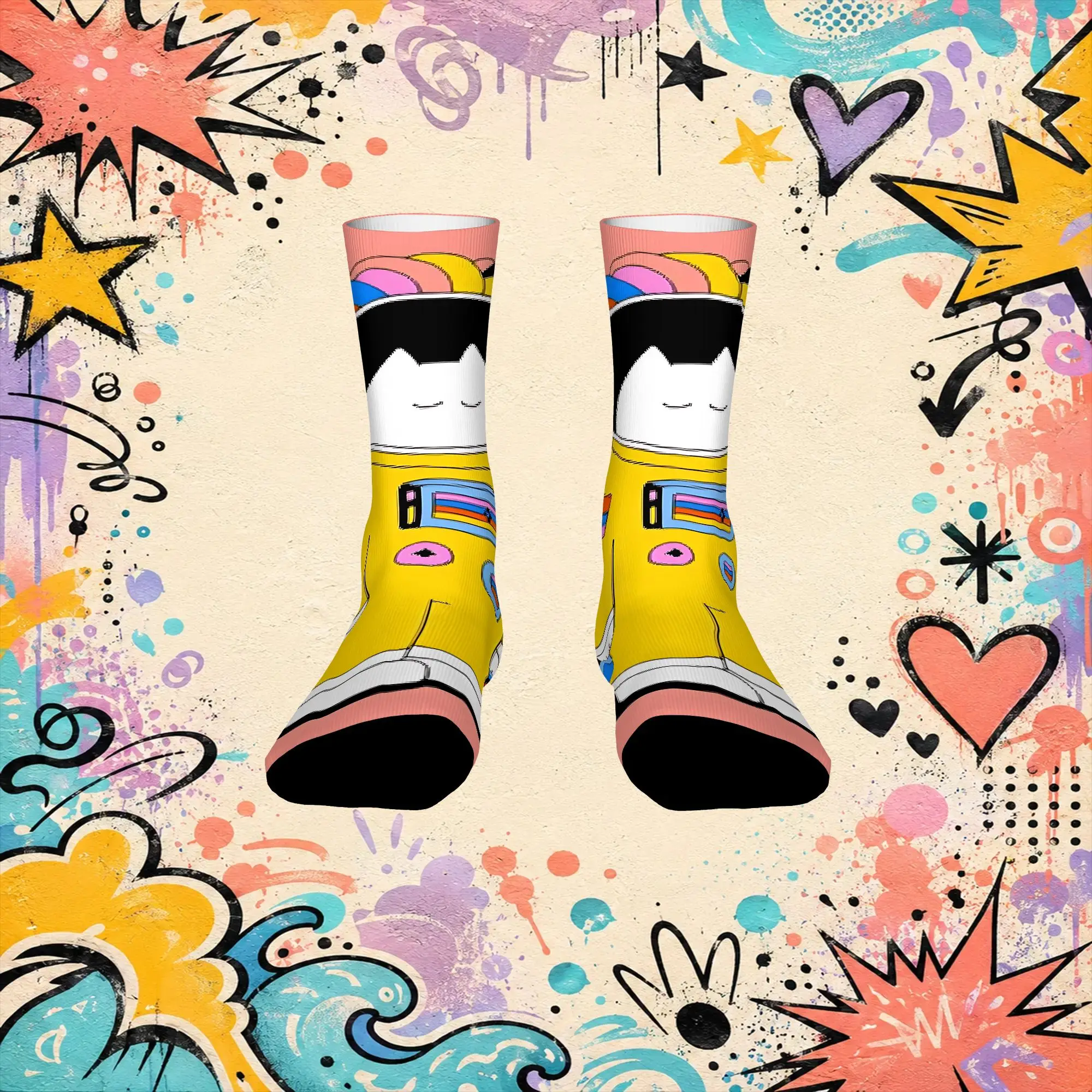 Alien Planet Rest Print Funny Men's compression Socks Unisex items Crew Sock Cycling socks