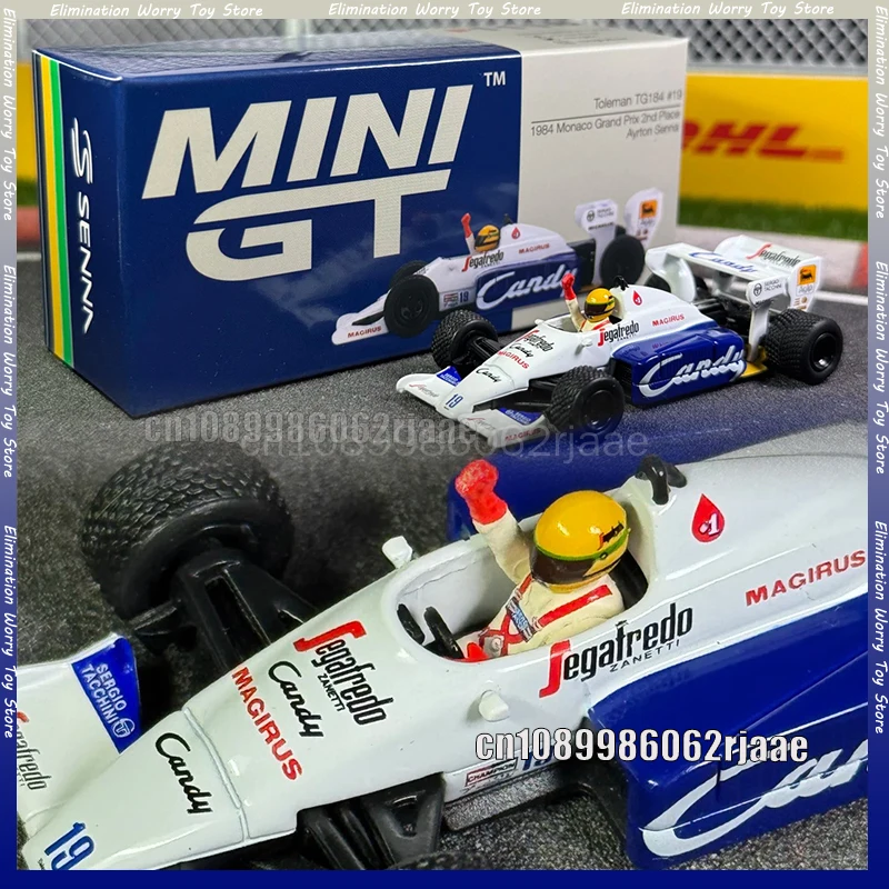 mini-gt-diecast-racing-car-model-1-64-toleman-tg184-19-ayrton-senna-1984-monaco-grand-prix-2nd-place-collectible-for-adults