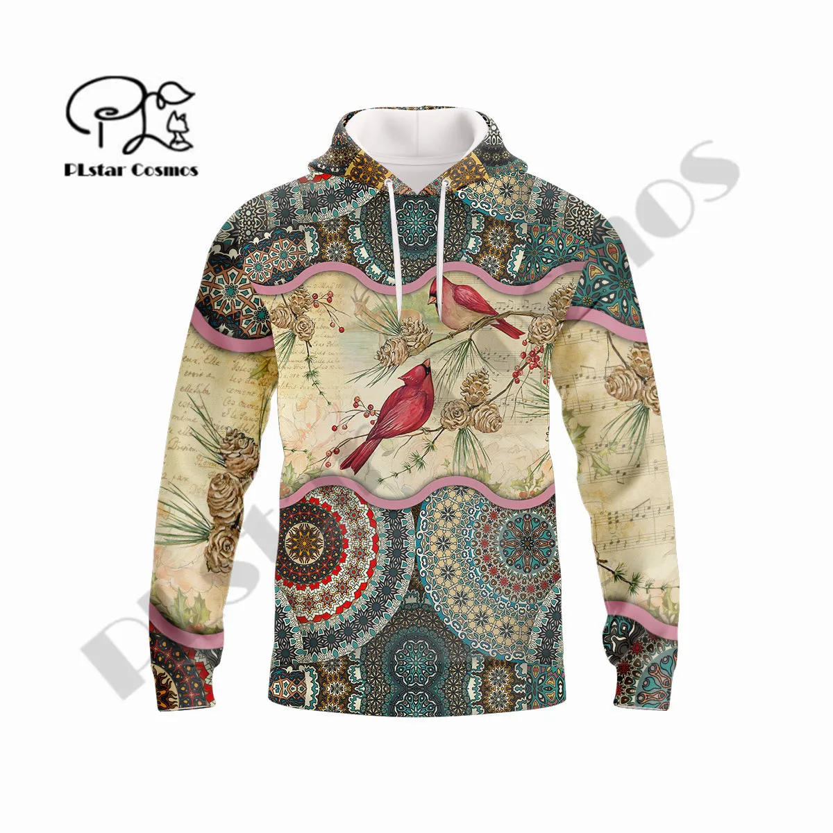 

PLstar Cosmos Newest 3DPrint Cardinal Mandala Flower Birds Harajuku Streetwear Casual Unique Unisex Hoodies/Sweatshirt/Zip B-4