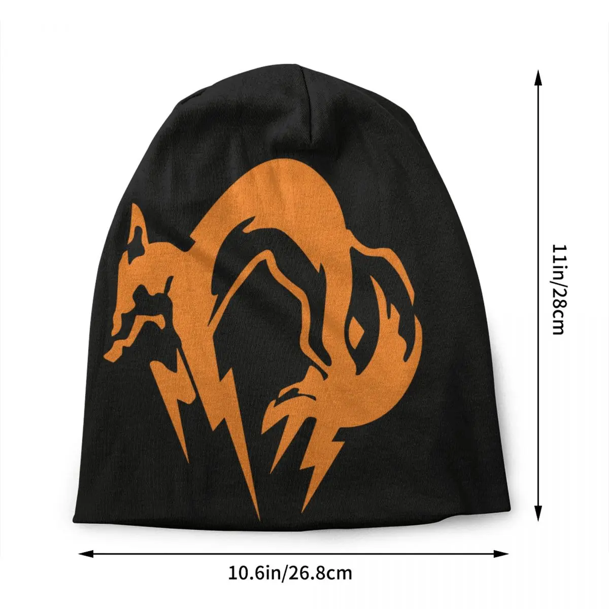 Metal Gear Solid Fox Logo Skullies Beanies Caps Unisex Winter Warm Knit Hat Cool Adult Video Game Bonnet Hats Outdoor Ski Cap