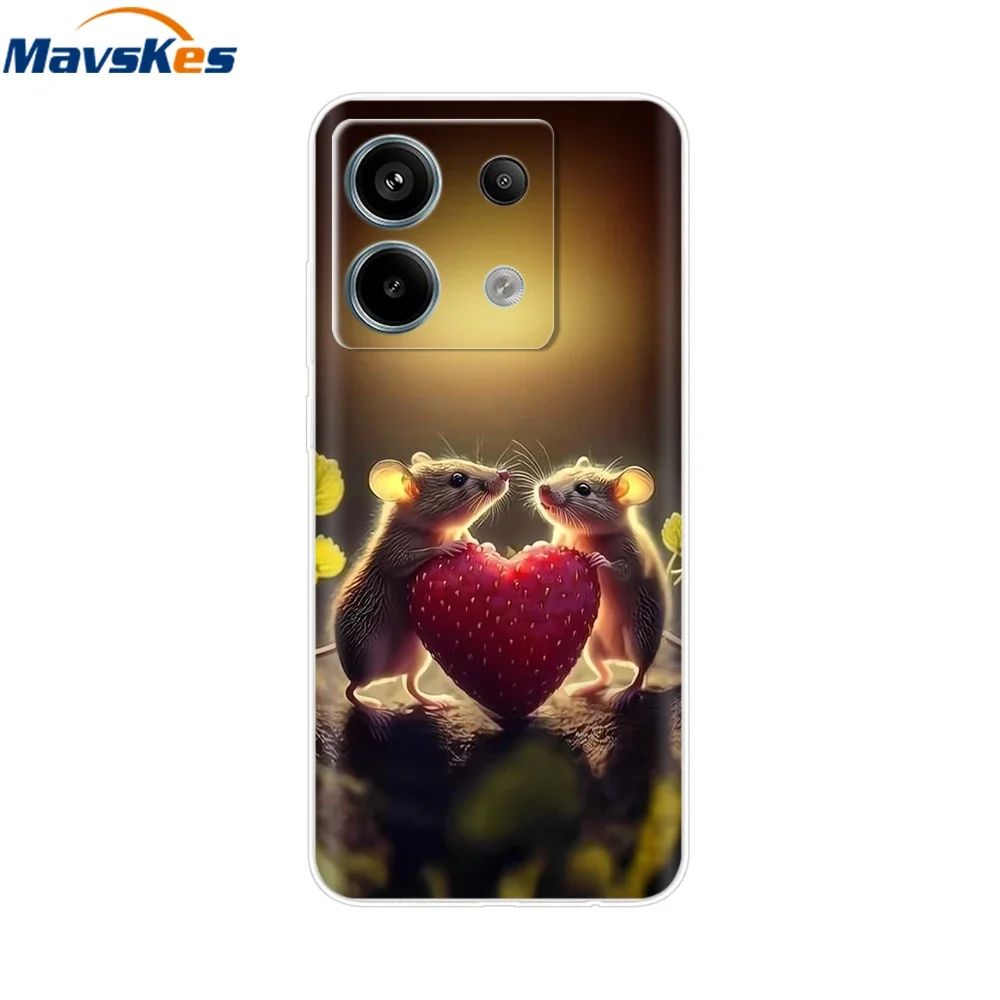 For Xiaomi Redmi Note 13 Pro 5G Case Cute Love Heart Silicon Soft Phone Cover For Redmi Note 13 5G Coque Redmi Note13 Case Clear