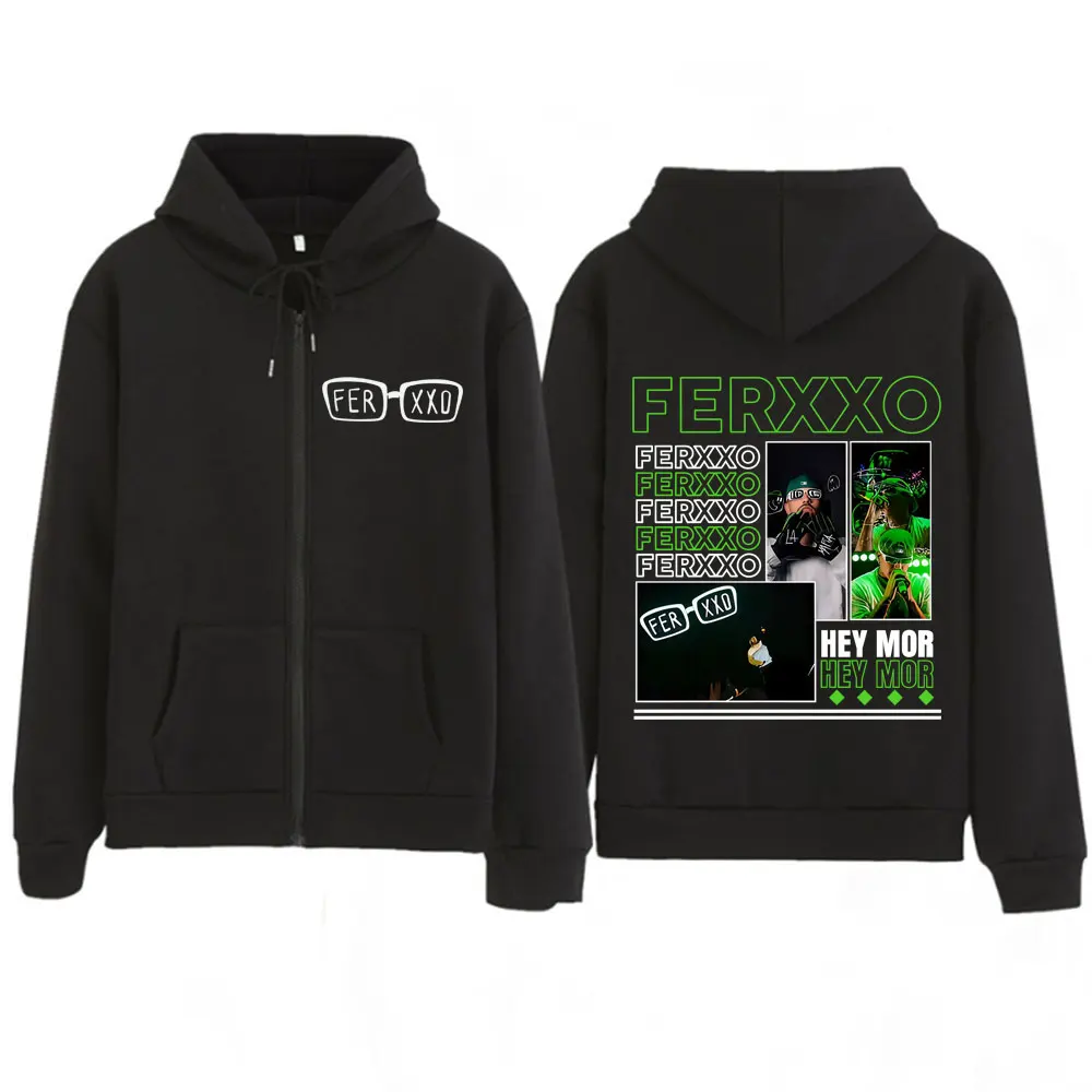 

Худи на молнии с принтом Rapper Feid Ferxxo Tour 2026, унисекс, в стиле Харадзюку, повседневная толстовка в стиле хип-хоп, свободная куртка на молнии с длинными рукавами