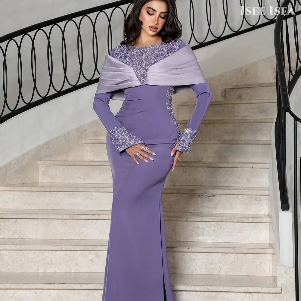 

Mermaid Evening Dresses Sequinedشارون سعيد فساتين سهره Long Sleeve Beaded Wedding Guest Dress 2026 Customizd