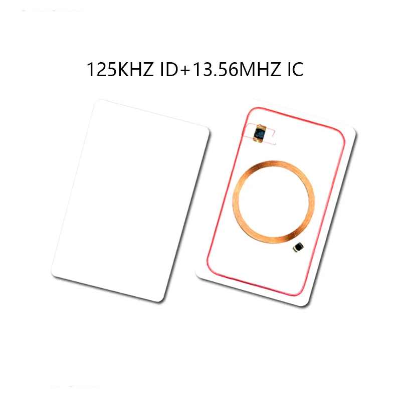 500pcs.  RFID Dual Card IC ID Card  Printing Card  EM4100 FM11RF08  Composite Card 125khz RFID 13.56mhz IC Access Control