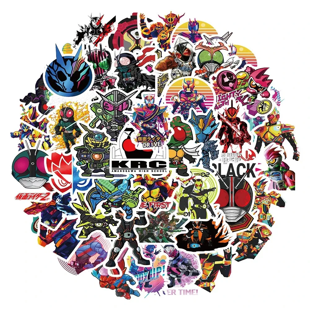 10/30/50pcs Cool Kamen Rider Anime Stickers Masked Rider Gaim Kabuto Zi-O Decal Skateboard Phone Car Waterproof Sticker Kids Toy